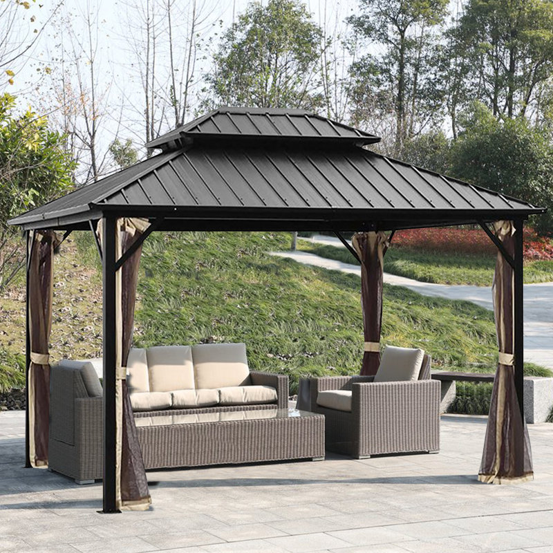 GDY 12 Ft. W x 10 Ft. D Aluminum Patio Gazebo & Reviews | Wayfair